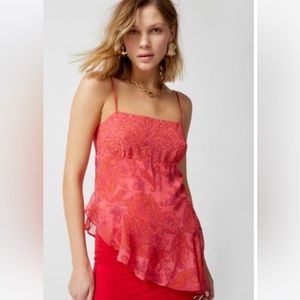 UO Paris Paisley Asymmetrical Cami